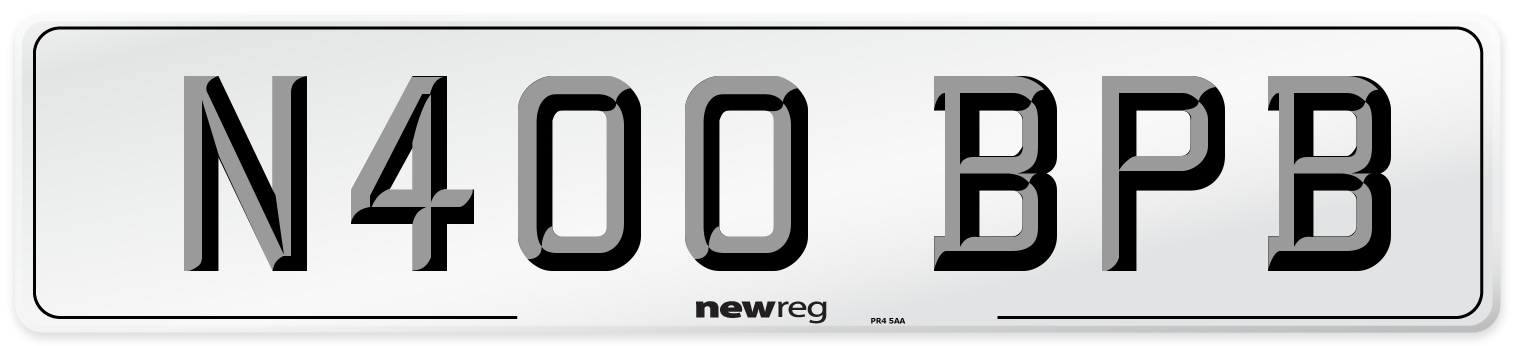 N400 BPB Number Plate from New Reg